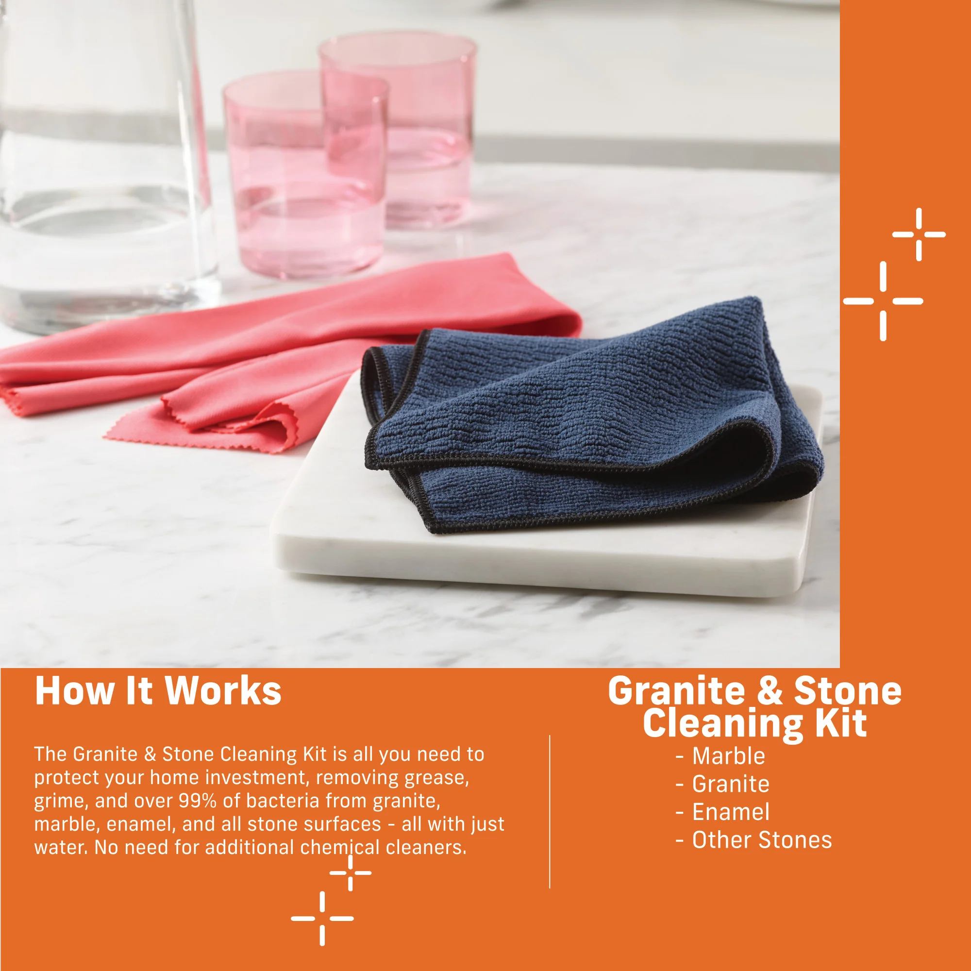 Granite & Stone Eco Cleaning Cloth Pack